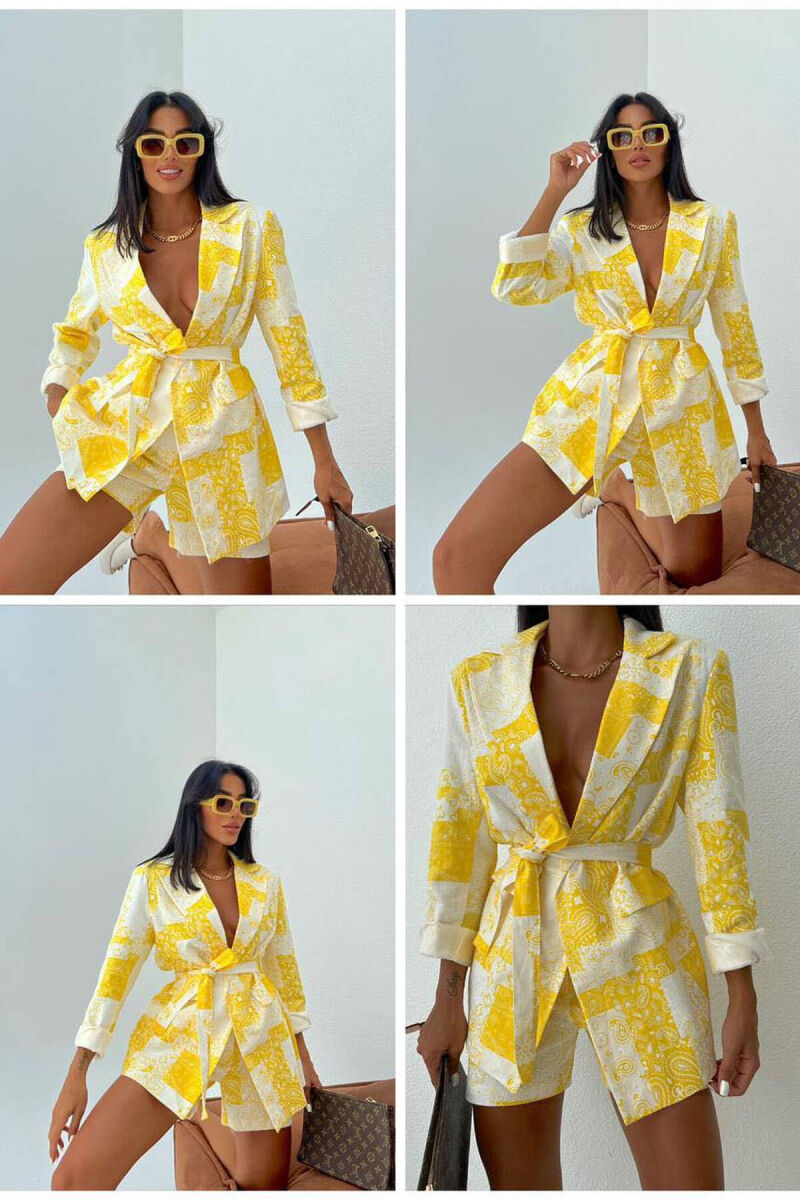 TWO COLOR FLOWERS WOMAN SET YELLOW/E VERDHE - 1