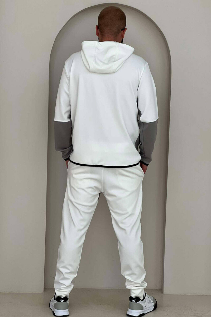 TWO COLOR JACKET+SWEATPANTS MEN SET GREY-WHITE/GRBA - 5