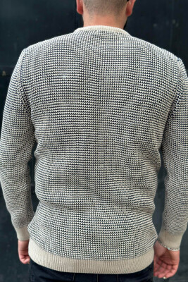 TWO COLOR MEN SWEATER BEIGE/BEZHE 