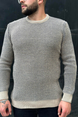 TWO COLOR MEN SWEATER BEIGE/BEZHE 