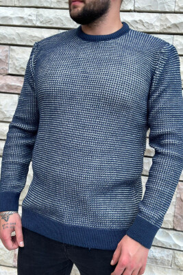 TWO COLOR MEN SWEATER BLUE/BLU 