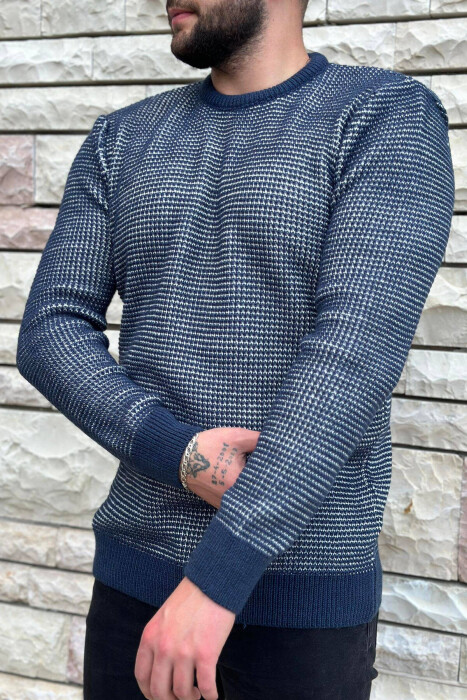 TWO COLOR MEN SWEATER BLUE/BLU - 2