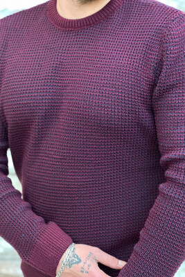 TWO COLOR MEN SWEATER BUYRDGUNDY/VISHNJE 