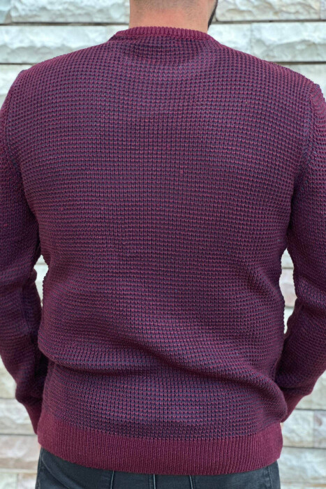 TWO COLOR MEN SWEATER BURGUNDY/VISHNJE - 2