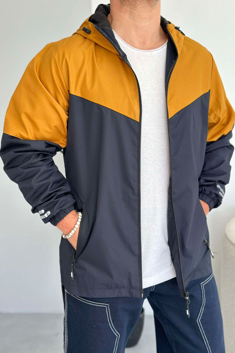 TWO COLOR RAINY MEN JACKET MUSTARD/MUSTARDE - 1