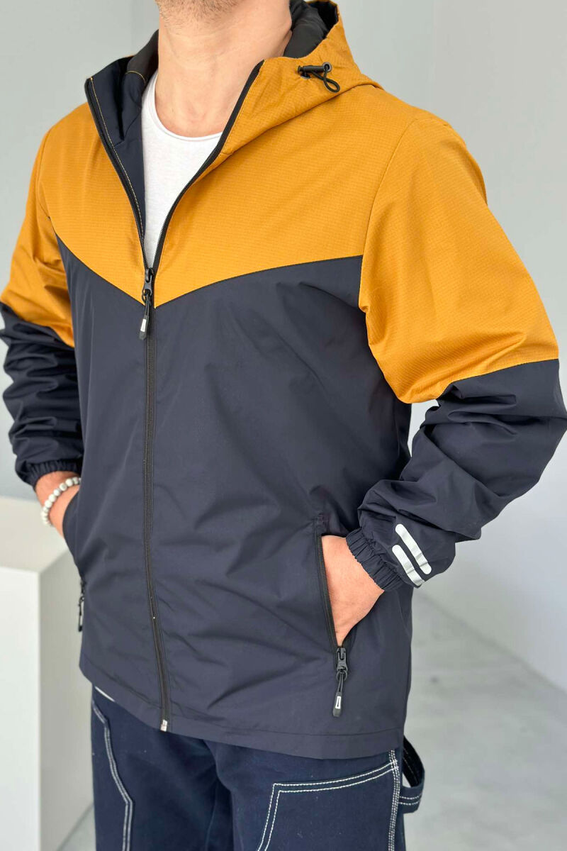 TWO COLOR RAINY MEN JACKET MUSTARD/MUSTARDE - 4