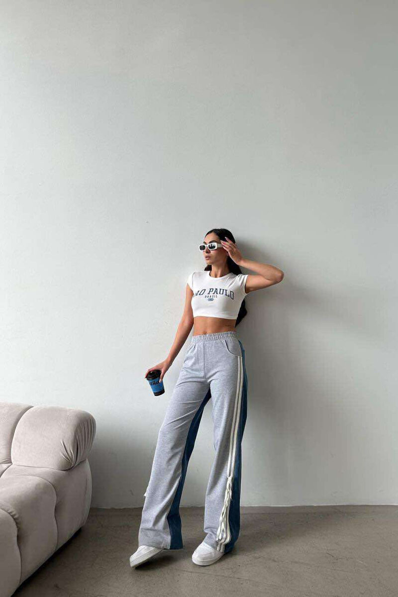 TWO COLOR & TWO LINES WOMAN SWEATPANTS GREY/GRI - 2