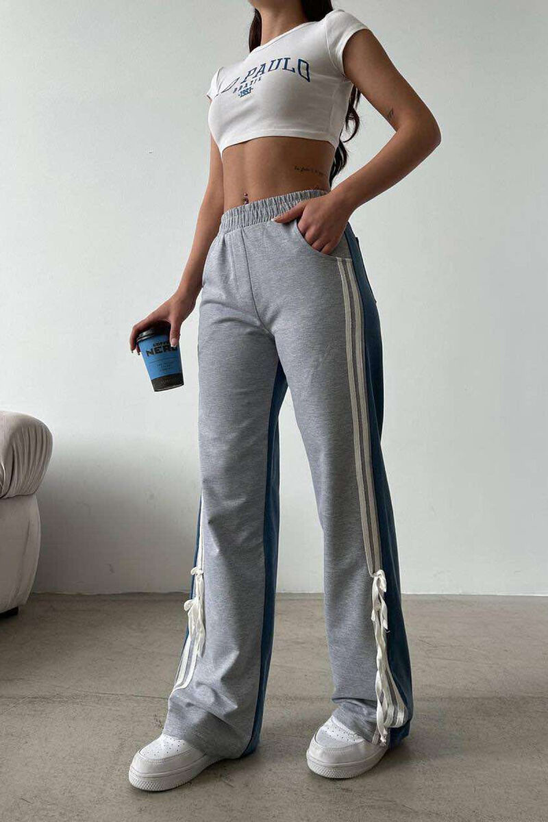 TWO COLOR & TWO LINES WOMAN SWEATPANTS GREY/GRI - 3