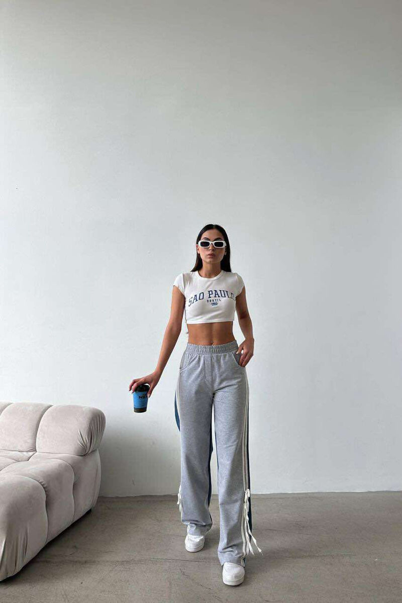 TWO COLOR & TWO LINES WOMAN SWEATPANTS GREY/GRI - 5