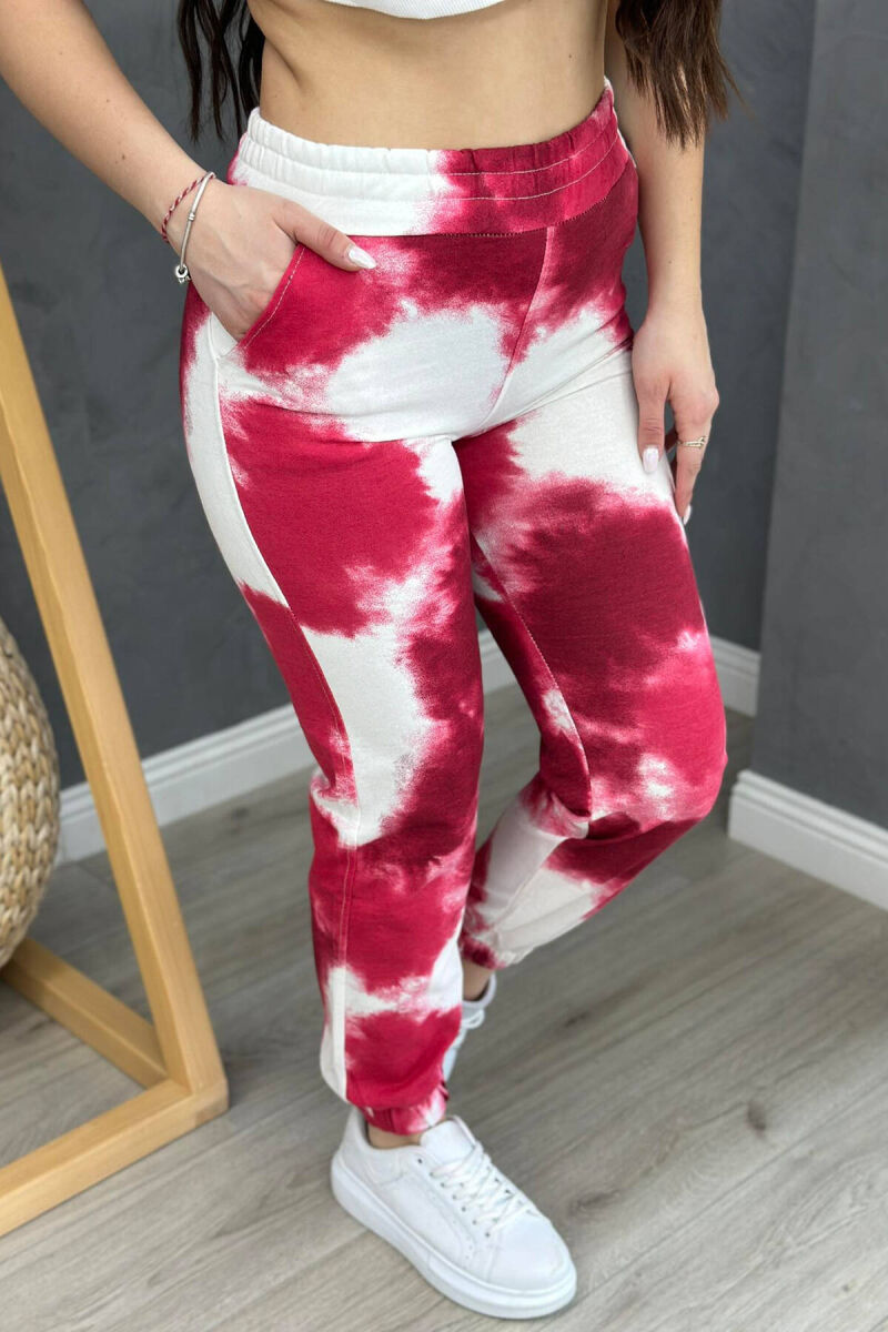 TWO COLORS COTTON WOMAN SWEATPANTS RED/E KUQE - 1