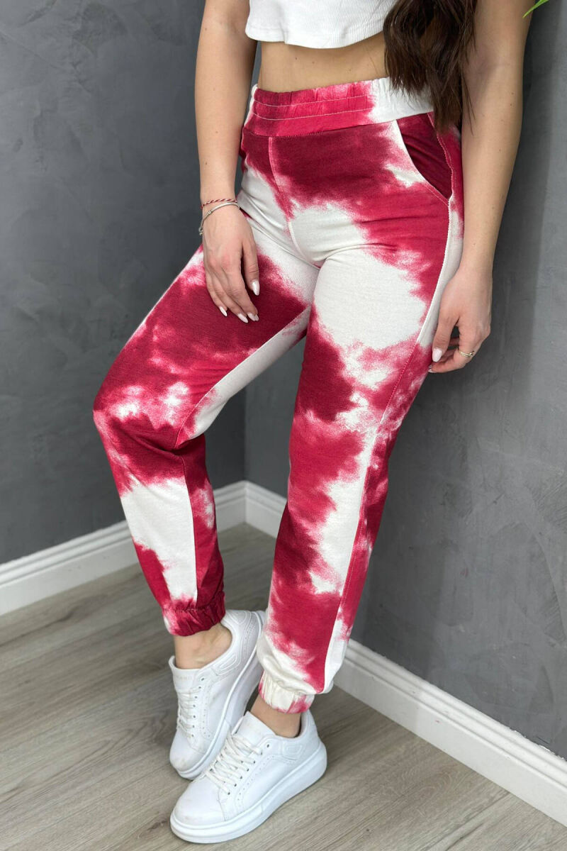 TWO COLORS COTTON WOMAN SWEATPANTS RED/E KUQE - 2