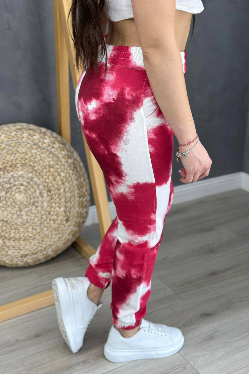 TWO COLORS COTTON WOMAN SWEATPANTS RED/E KUQE - 3