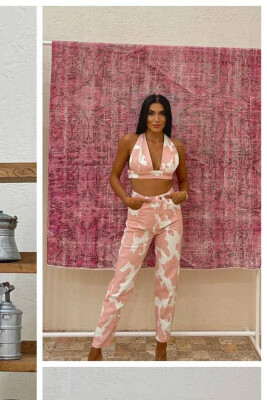 TWO COLORS DENIM WOMAN SET POWDER/PUDER 