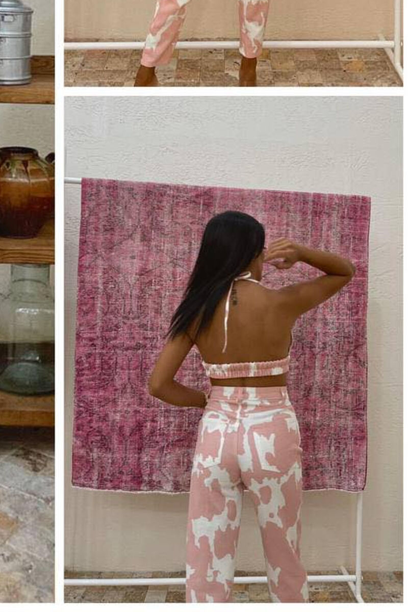 TWO COLORS DENIM WOMAN SET POWDER/PUDER - 2