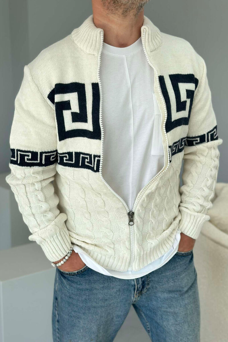 TWO COLORS MEN CARDIGANS CREAM/KREM - 4