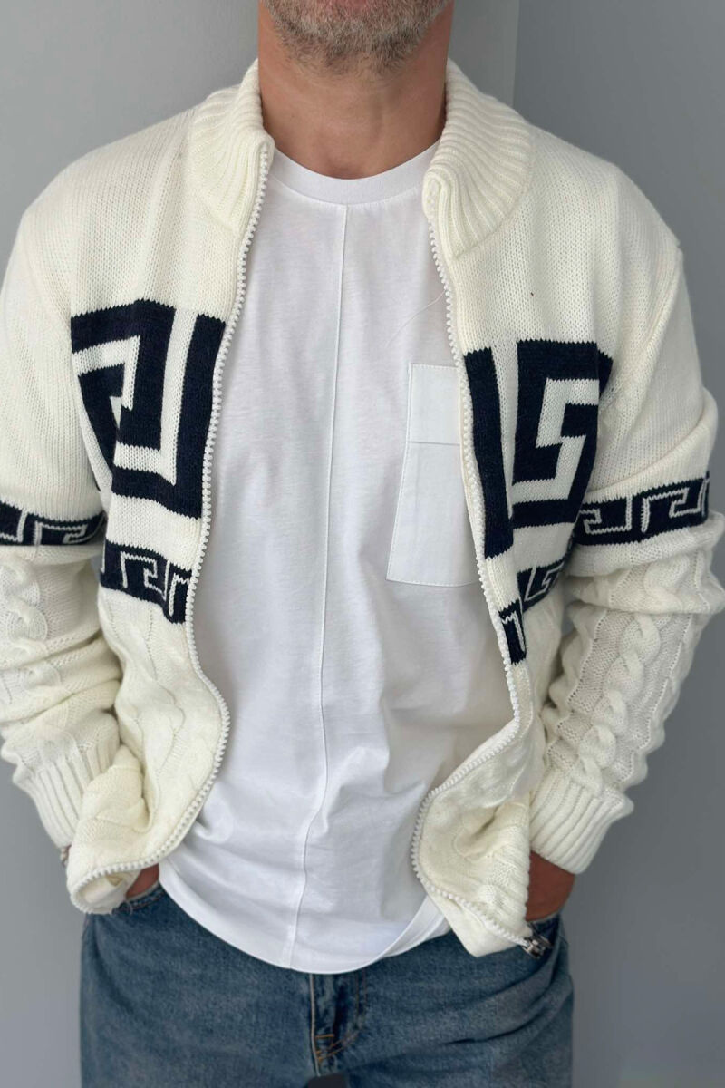 TWO COLORS MEN CARDIGANS WHITE-E BARDHE - 4