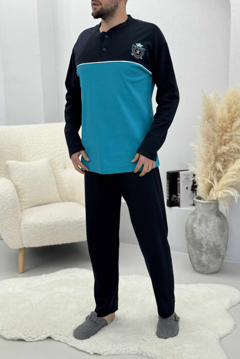 PIZHAME DY NGJYRËSHE PËR MESHKUJ NË NGJYRË BLU TË ZBARDHUR - KLAUDIO FASHION