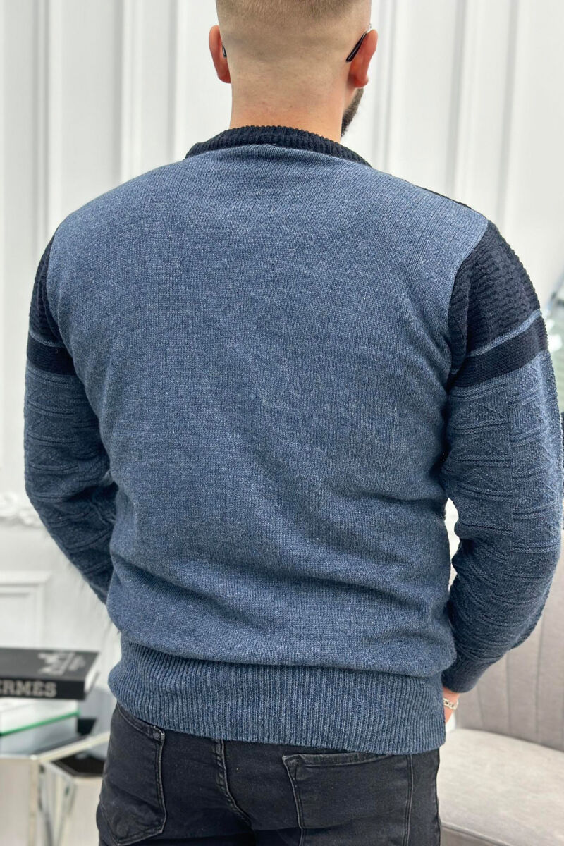 TWO COLORS MEN SWEATER LIGHTBLUE/BZ - 2