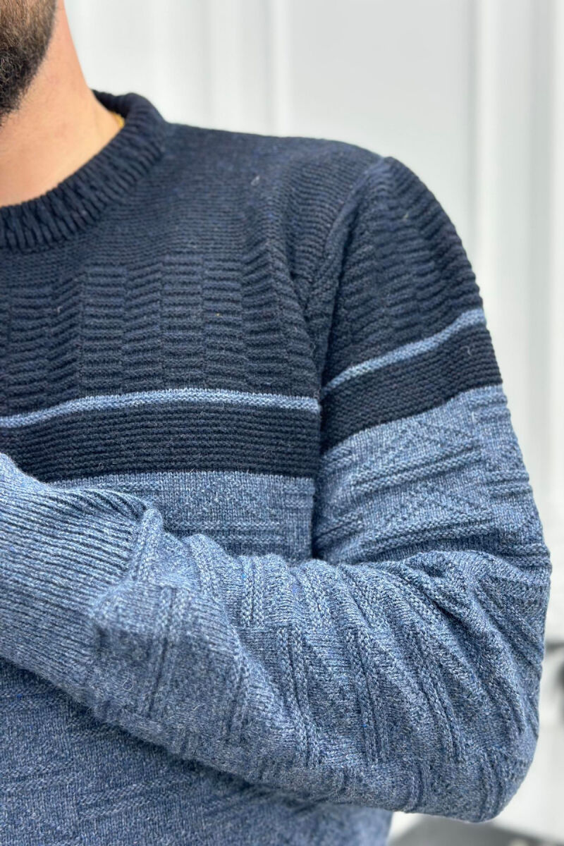 TWO COLORS MEN SWEATER LIGHTBLUE/BZ - 3