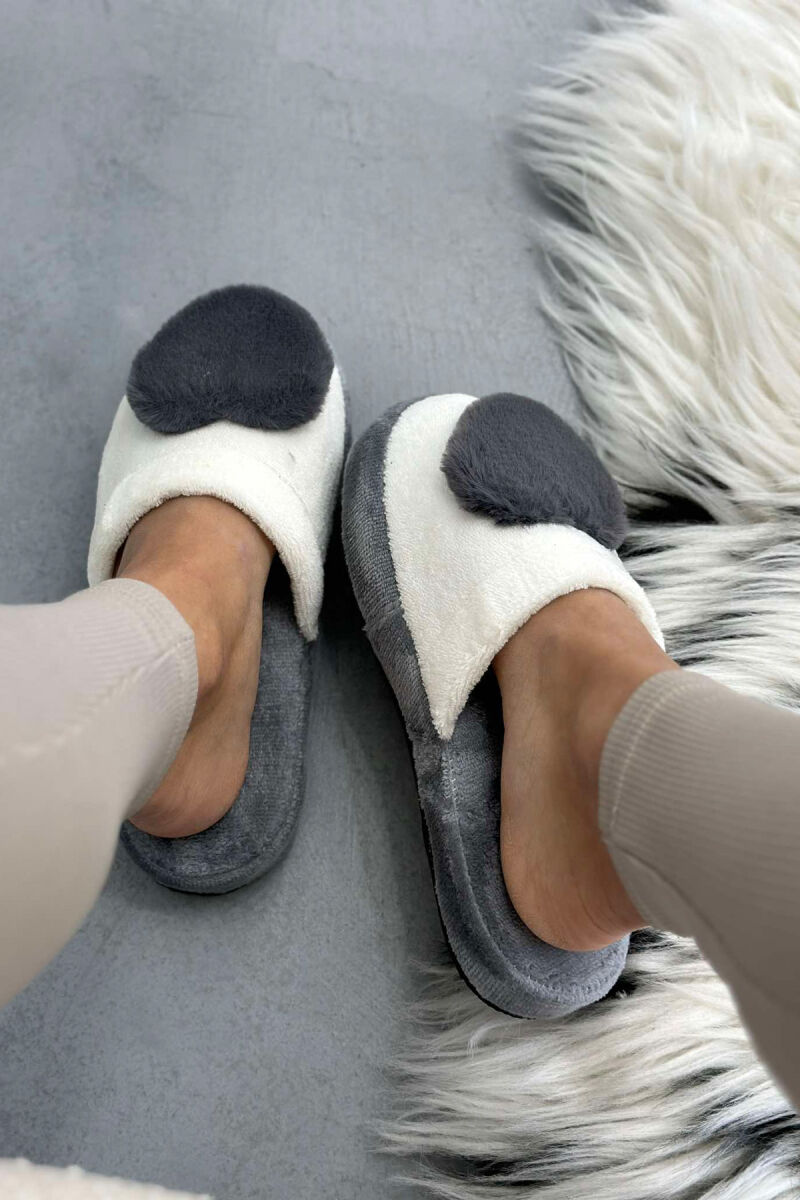 TWO COLORS WOMAN HOME SLIPPERS GREY-GREY/GG - 2