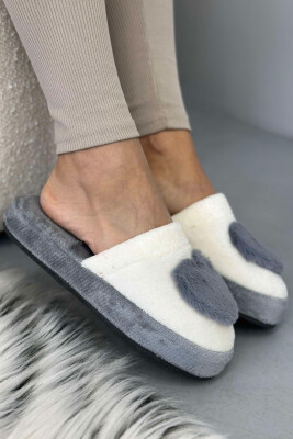 TWO COLORS WOMAN HOME SLIPPERS LIGHT GREY/GZ 