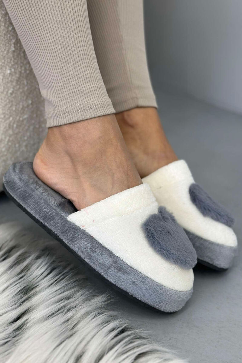 TWO COLORS WOMAN HOME SLIPPERS LIGHT GREY/GZ - 1