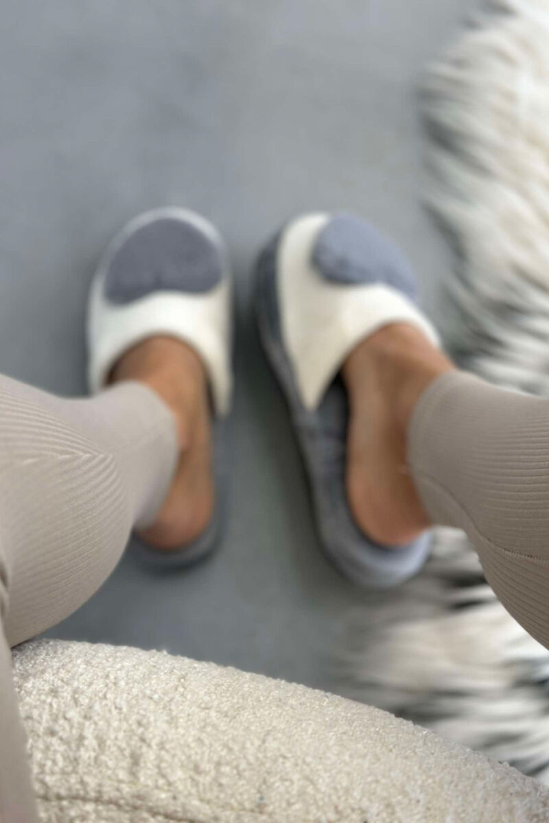 TWO COLORS WOMAN HOME SLIPPERS LIGHT GREY/GZ - 3