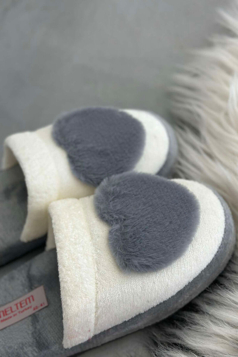 TWO COLORS WOMAN HOME SLIPPERS LIGHT GREY/GZ - 4