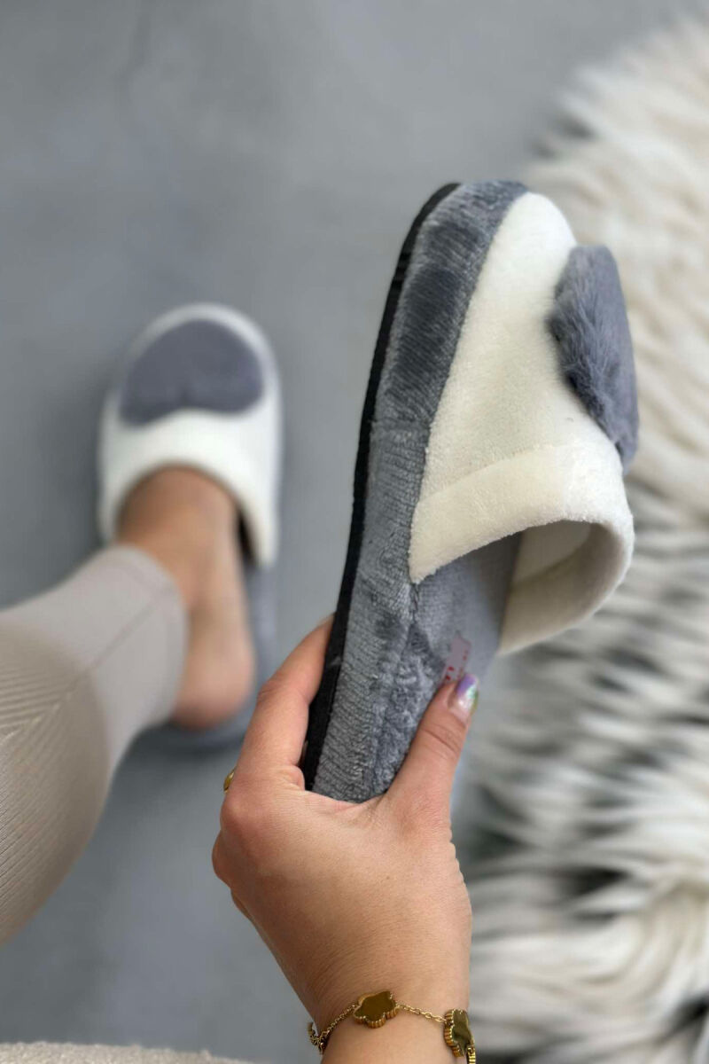 TWO COLORS WOMAN HOME SLIPPERS LIGHT GREY/GZ - 5