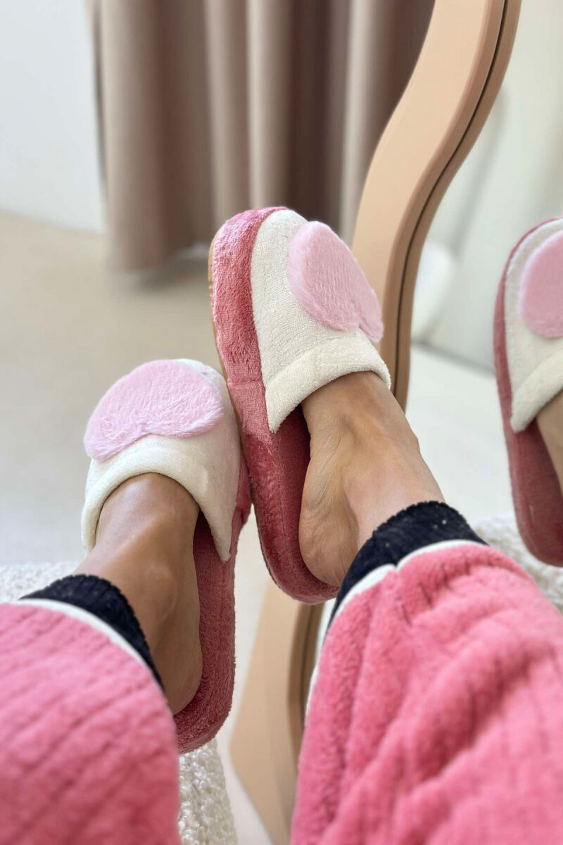 TWO COLORS WOMAN HOME SLIPPERS PINK/ROZE - 4