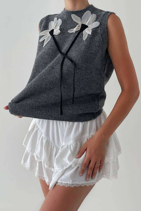 TWO FLOWERS ONE COLOR WOMAN VEST GREY/GRI - 2