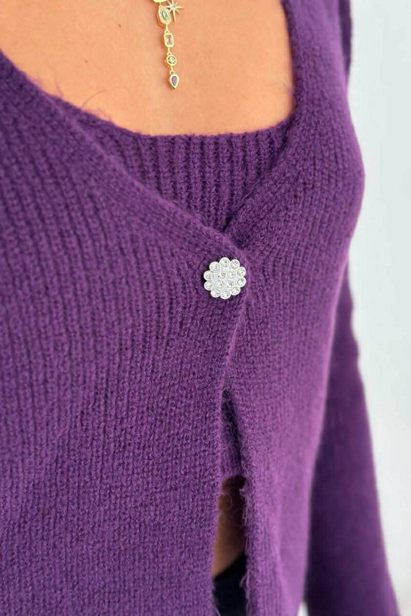 TWO IN ONE SIMPLE WOMEN CARDIGAN+TANK TOP PURPLE/LEJLA - 4
