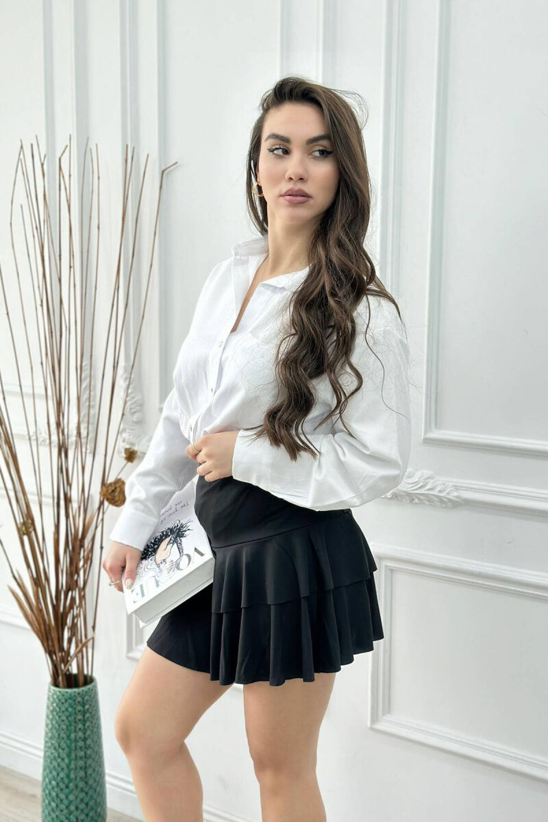 TWO LAYERS WOMEN SKIRT BLACK/ E ZEZE - 5