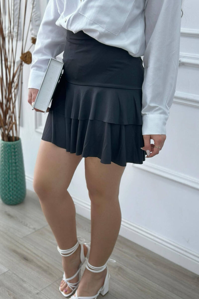 TWO LAYERS WOMEN SKIRT BLACK/ E ZEZE - 4