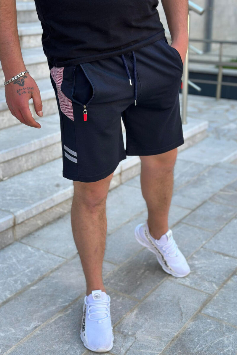 TWO LINES MAN SHORTS DARK BLUE/BEE - 3