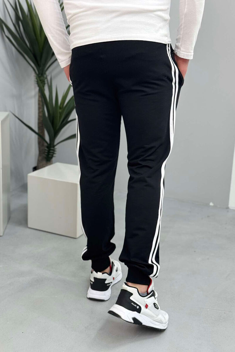 TWO LINES SIMPLE MEN SWEATPANTS BLACK/ E ZEZE - 5