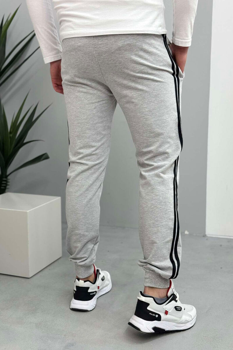 TWO LINES SIMPLE MEN SWEATPANTS LIGHT GREY/GZ - 3