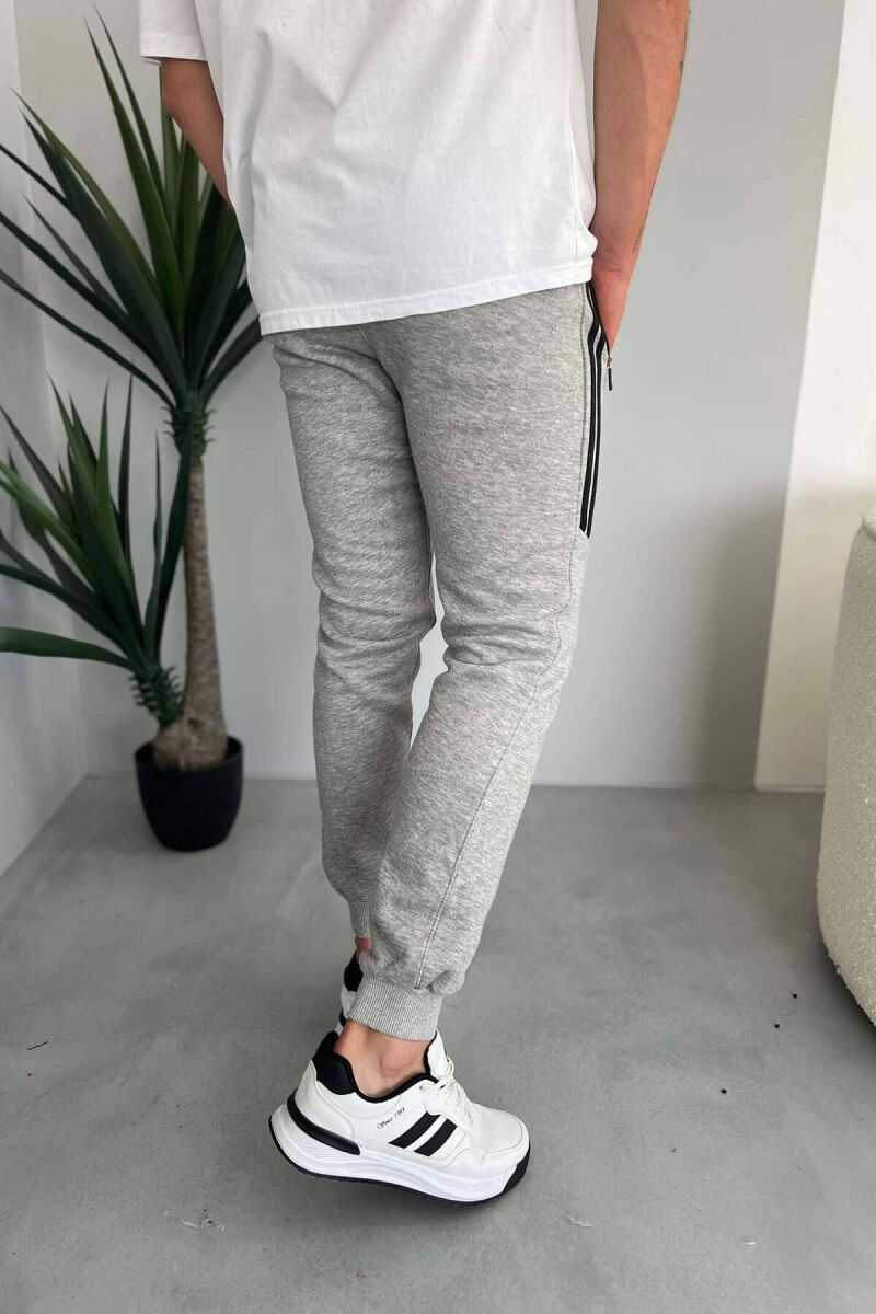 TWO LINES FLUFFY MEN SWEATPANTS LIGHT GREY/GZ - 2
