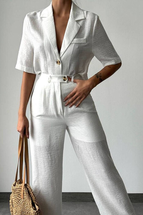 TWO PICES SET LINEN WOMAN WHITE-E BARDHE 