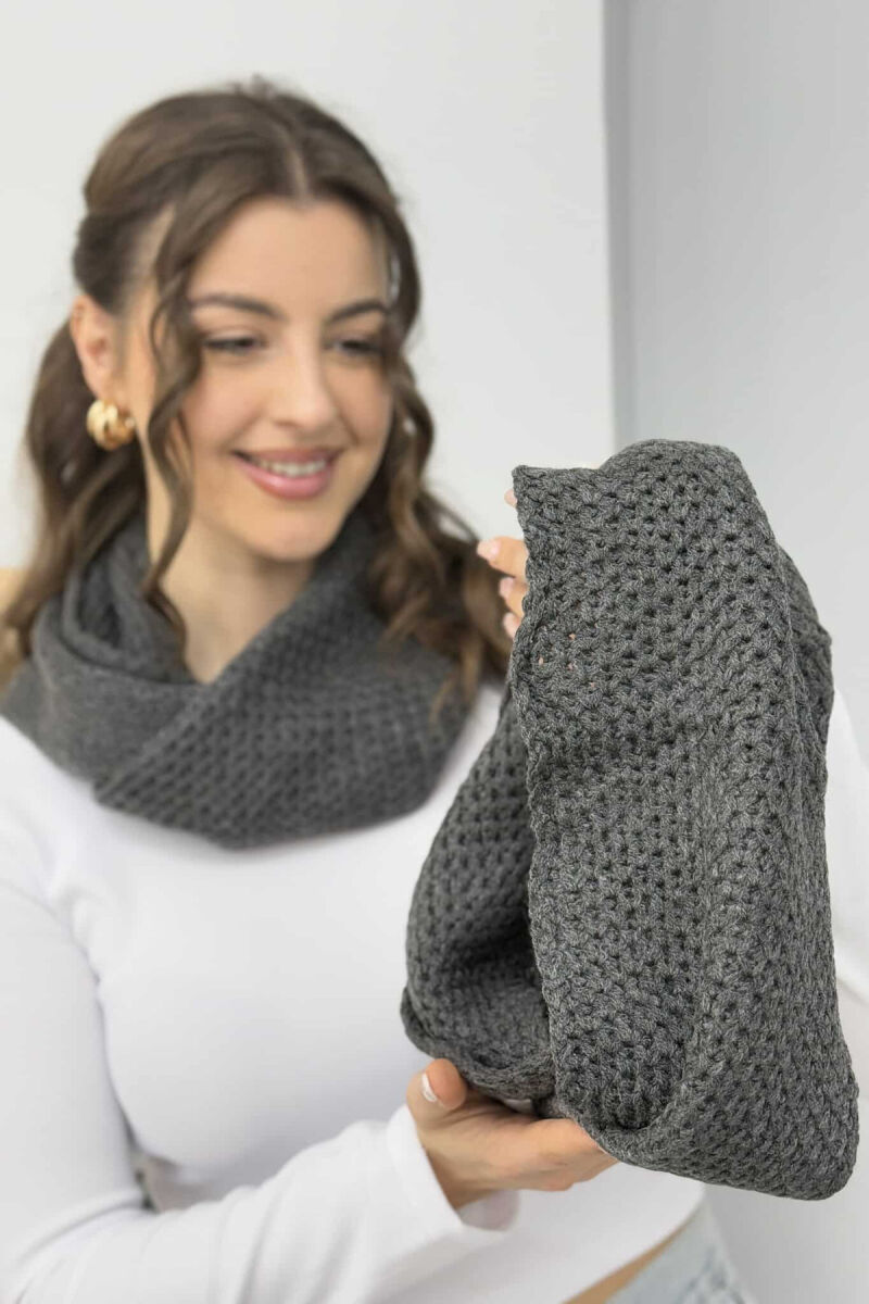 TWO PIECE SET UNISEX SCARFS LIGHT GREY/GZ - 4