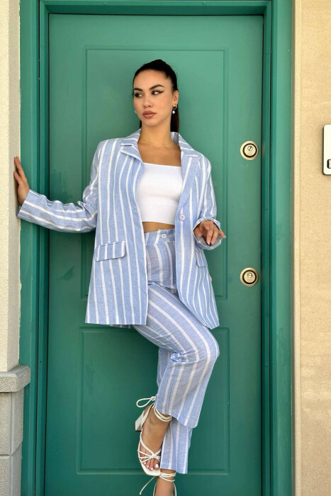 TWO PIECES LINE WOMAN SUIT LIGHTBLUE/BZ - 1