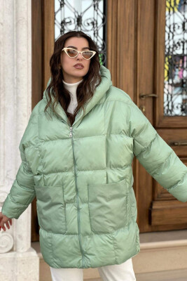 TWO POCKED PUFFER JACKET WOMAN LIGHT GREEN/JEZB 