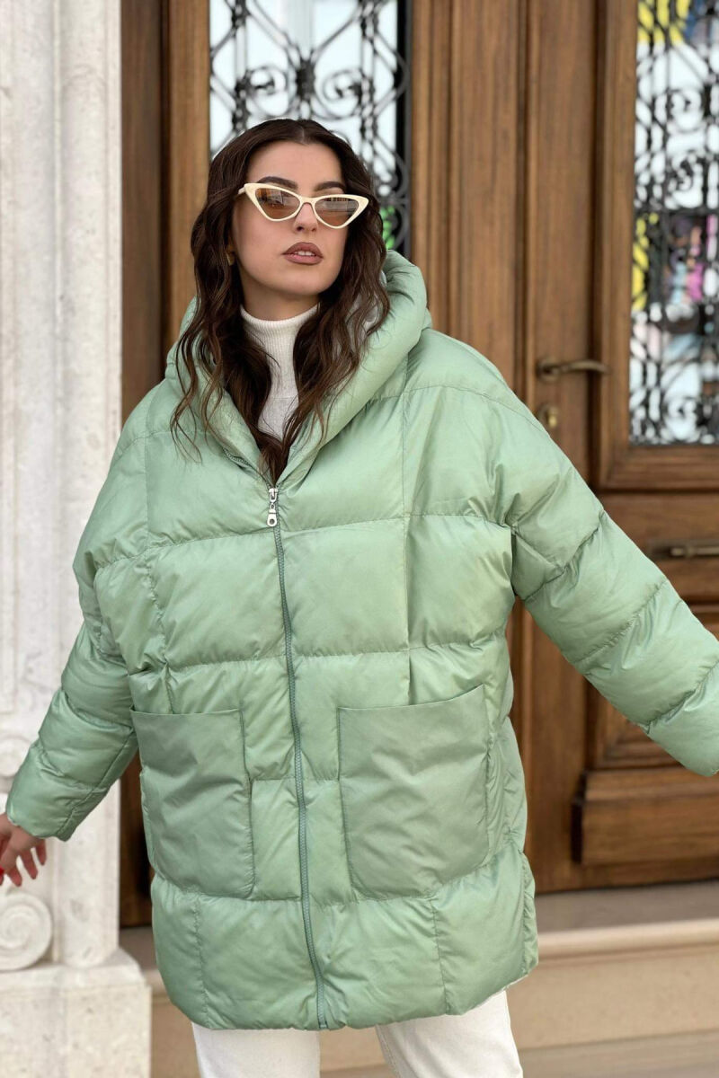 TWO POCKED PUFFER JACKET WOMAN LIGHT GREEN/JEZB - 1