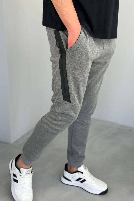 TWO POCKET MEN SWEATPANTS IN GREY COLOR - 2