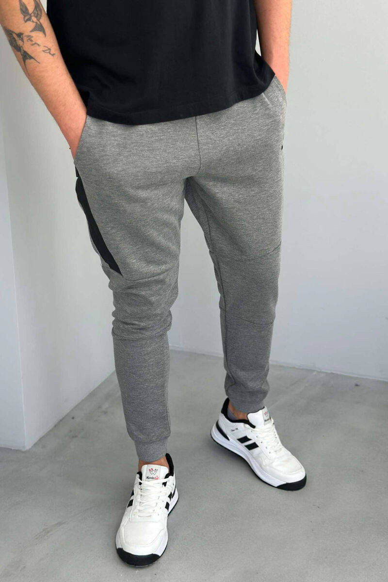 TWO POCKET MEN SWEATPANTS IN GREY COLOR - 3