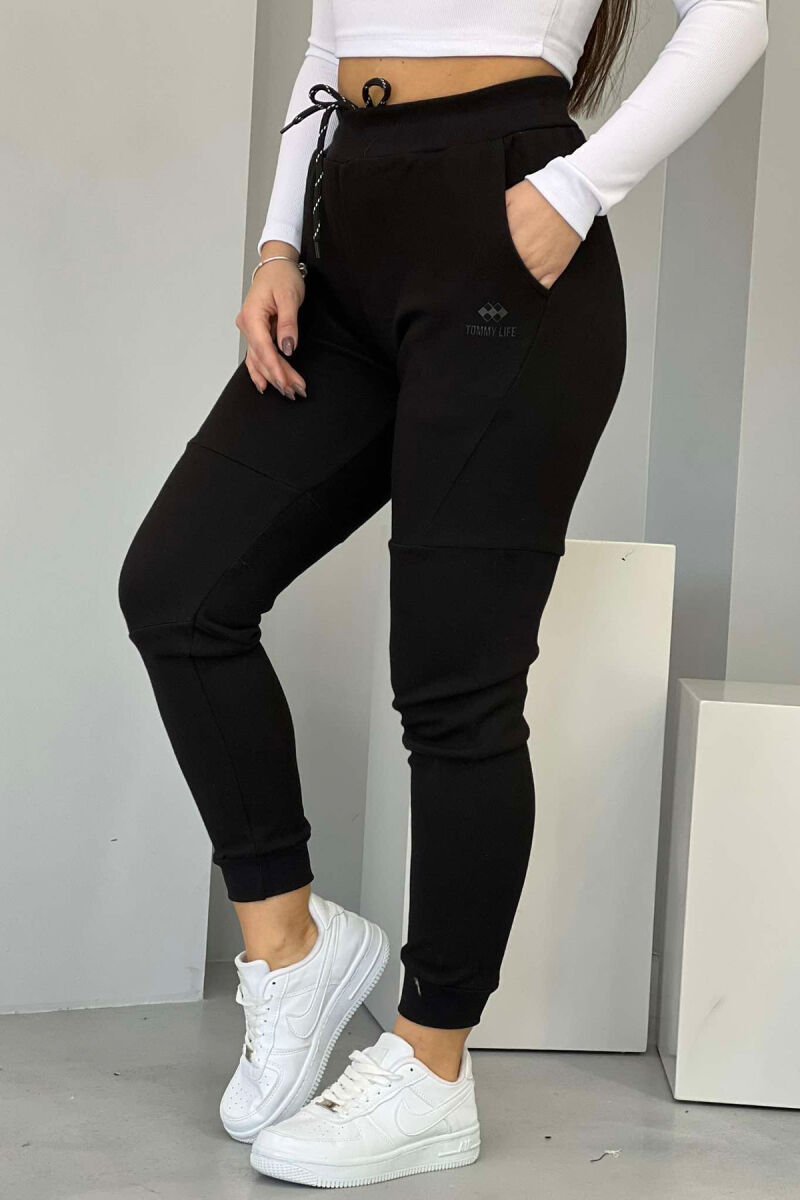 TWO POCKET WOMEN SWEATPANTS BLACK/ E ZEZE - 2