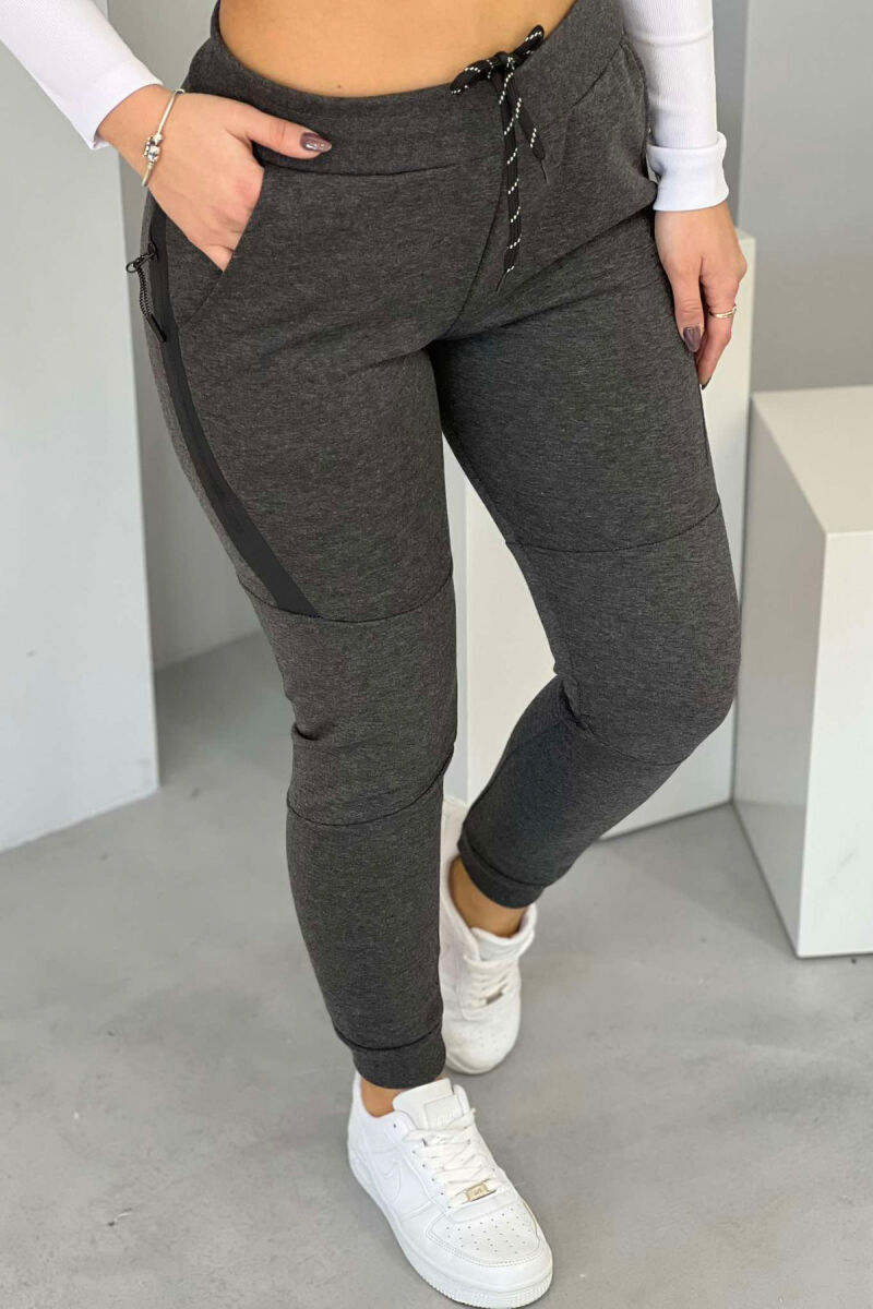 TWO POCKET WOMEN SWEATPANTS DARK GREY/GEE - 2