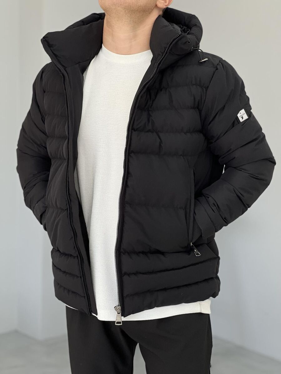 SIMPLE MEN PUFFER JACKET BLACK/ E ZEZE - 1