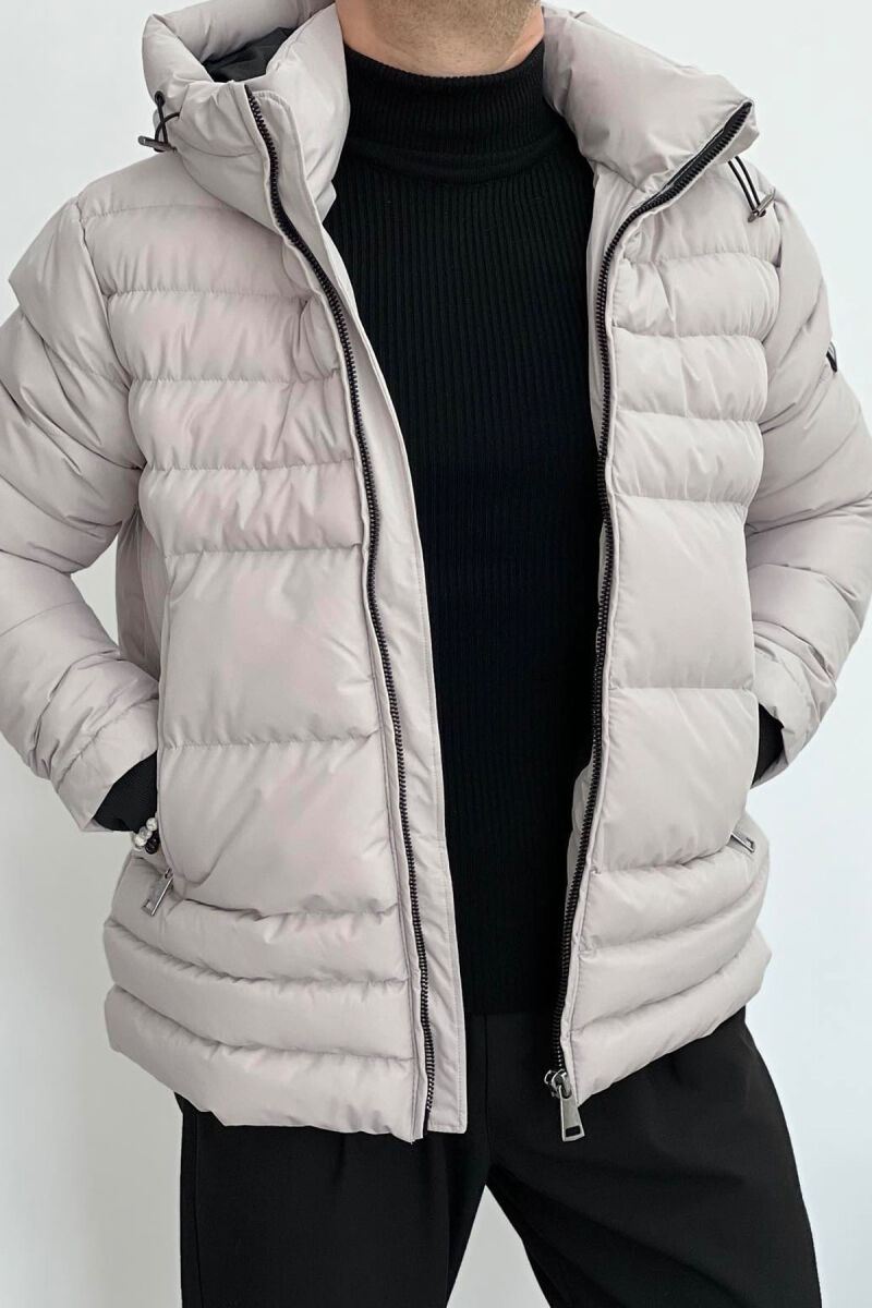 SIMPLE MEN PUFFER JACKET LIGHT GREY/GZ - 1