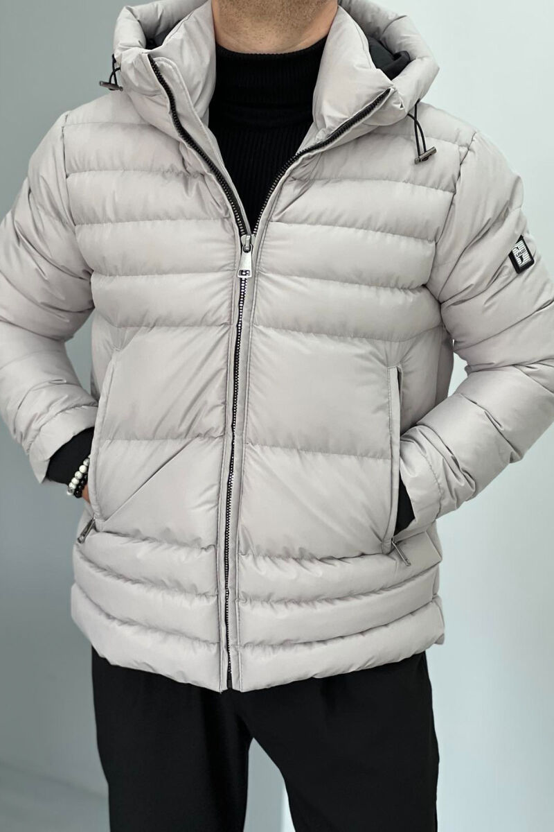 SIMPLE MEN PUFFER JACKET LIGHT GREY/GZ - 4